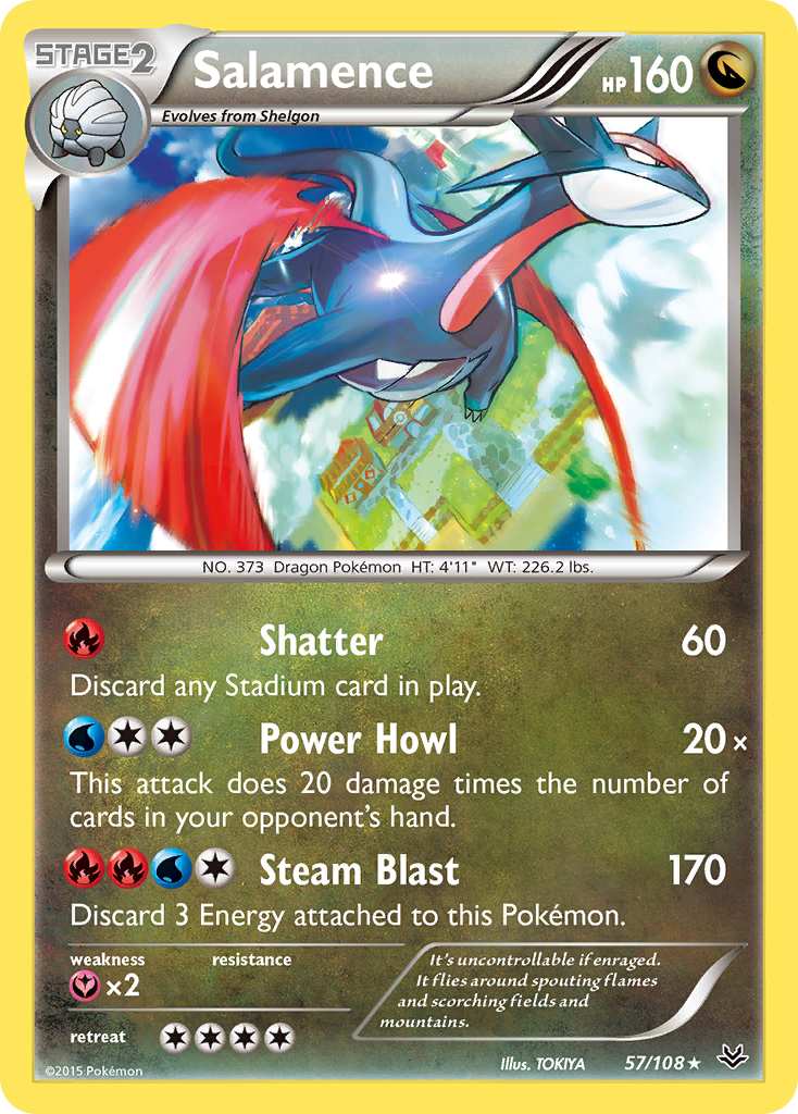 Roaring Skies Non - Holo Salamence #57/108